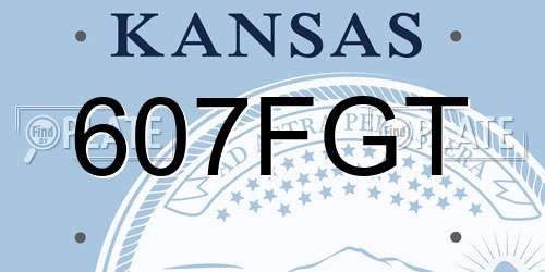 607FGT Kansas License Plate