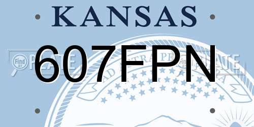 607FPN Kansas License Plate
