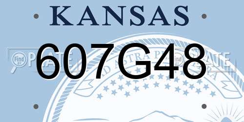 607G48 Kansas License Plate