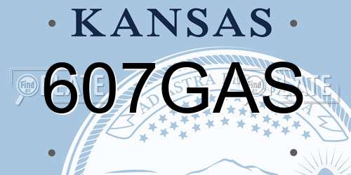 607GAS Kansas License Plate