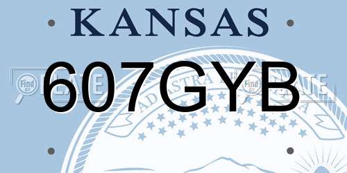 607GYB Kansas License Plate