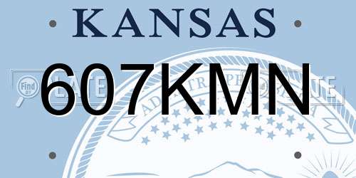 607KMN Kansas License Plate