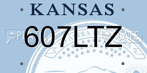 607LTZ Kansas License Plate