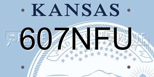 607NFU Kansas License Plate