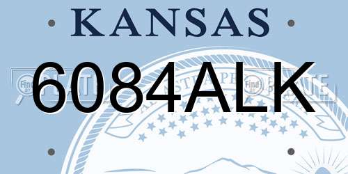 6084ALK Kansas License Plate
