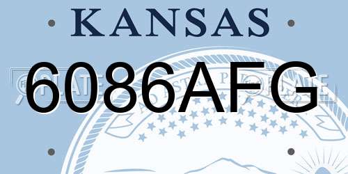 6086AFG Kansas License Plate