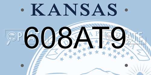 608AT9 Kansas License Plate