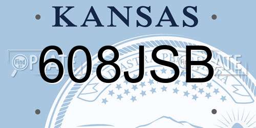 608JSB Kansas License Plate