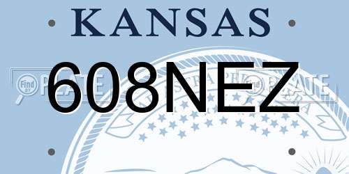 608NEZ Kansas License Plate