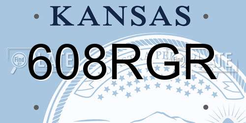 608RGR Kansas License Plate