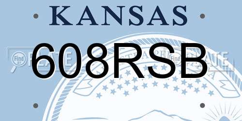 608RSB Kansas License Plate