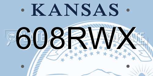 608RWX Kansas License Plate