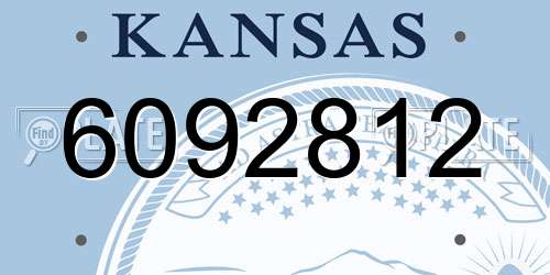 6092812 Kansas License Plate