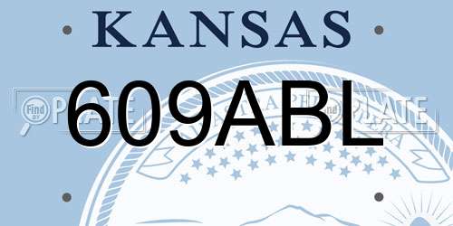 609ABL Kansas License Plate