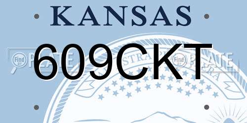 609CKT Kansas License Plate