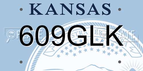 609GLK Kansas License Plate