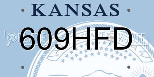 609HFD Kansas License Plate