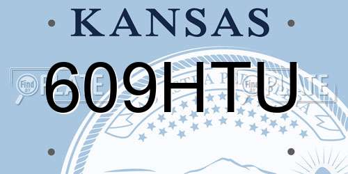 609HTU Kansas License Plate