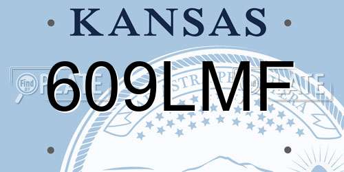 609LMF Kansas License Plate
