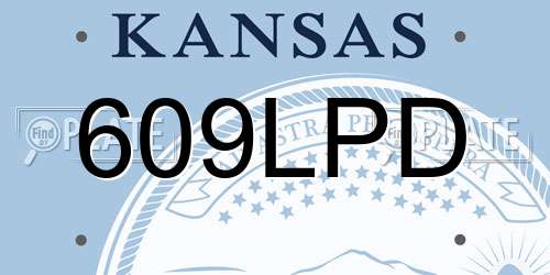 609LPD Kansas License Plate