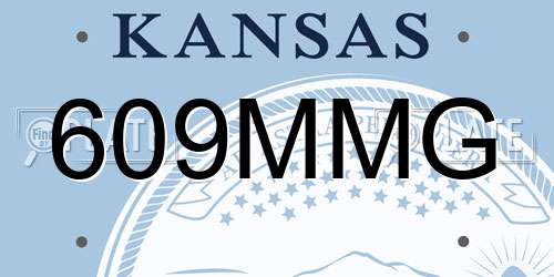 609MMG Kansas License Plate