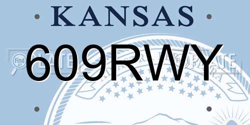 609RWY Kansas License Plate