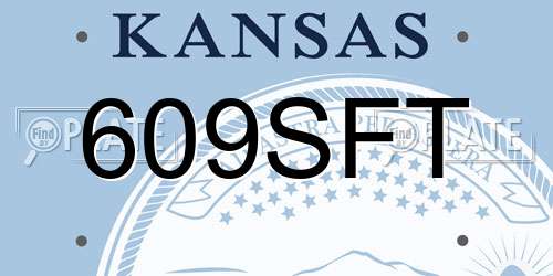 609SFT Kansas License Plate