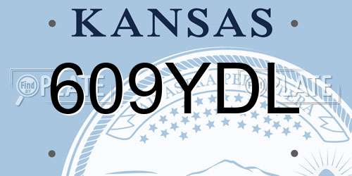 609YDL Kansas License Plate