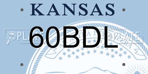 60BDL Kansas License Plate