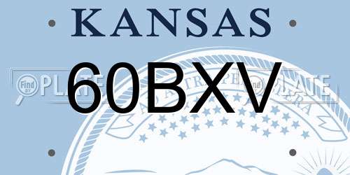 60BXV Kansas License Plate
