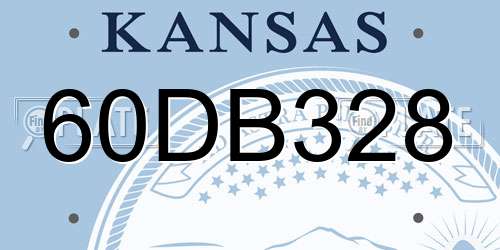 60DB328 Kansas License Plate
