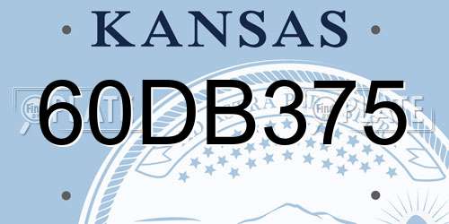 60DB375 Kansas License Plate