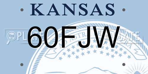 60FJW Kansas License Plate