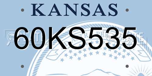 60KS535 Kansas License Plate
