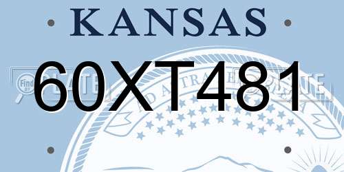 60XT481 Kansas License Plate