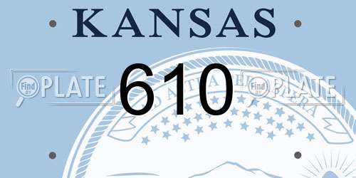 610 Kansas License Plate