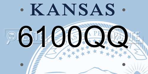 6100QQ Kansas License Plate