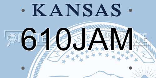 610JAM Kansas License Plate