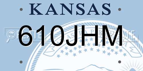 610JHM Kansas License Plate