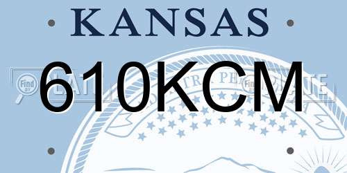 610KCM Kansas License Plate