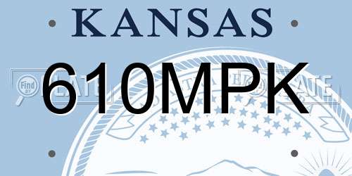 610MPK Kansas License Plate