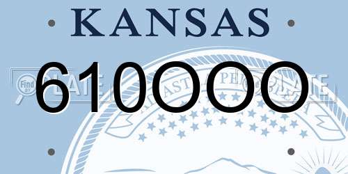 610OOO Kansas License Plate