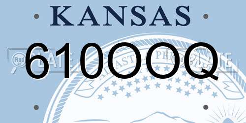 610OOQ Kansas License Plate