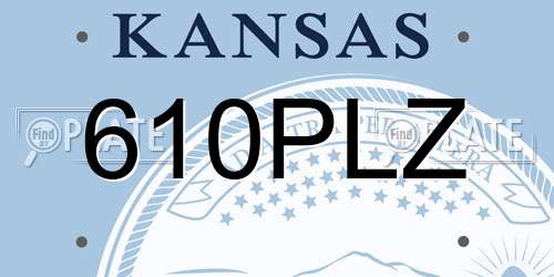 610PLZ Kansas License Plate