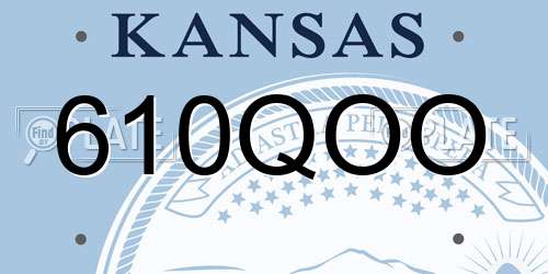 610QOO Kansas License Plate