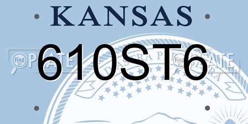 610ST6 Kansas License Plate
