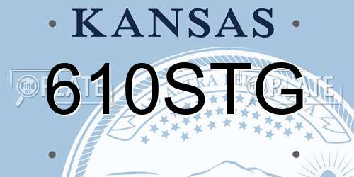 610STG Kansas License Plate