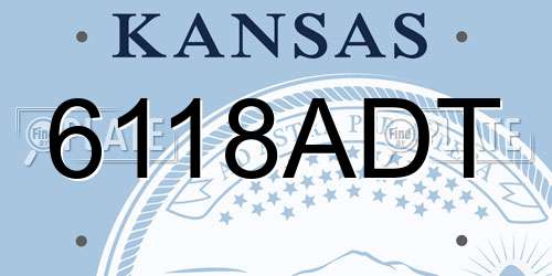 6118ADT Kansas License Plate