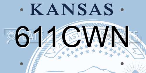 611CWN Kansas License Plate