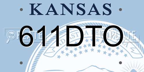 611DTO Kansas License Plate